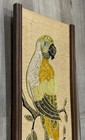 Vintage Mcm Gravel Pebble Wall Art Decor Parrots Birds Mid Century 1960s 24x8 5   