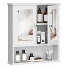 Wall Mounted Bathroom Medicine Cabinet With Mirror - White Storage Organizer