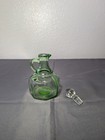 Vintage Uranium Glass Green Glass Crute Oil vinegar Decanter Pitcher W  Stopper
