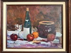 Vintage Original Oil Painting On Canvas Still Life Impressionism Signed Realism