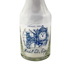 Marshall Field   Company Glass Carafe 1978 Advertising Clock Blue Pyro Decor