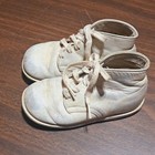 Vintage Shoes Toddler Baby White Hard Sole Leather Classmates 1960s