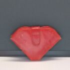 Vtg Travel Sewing Kit Brown Foldable Mending Snap Closure Thimble Austria