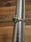Sterling Silver Claddagh Ring Green Heart Stone Size 5 5