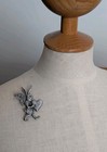 Rare Don Drumm Studio Pewter Celestial Rabbit Heart Angel Brooch Pin Signed