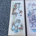 Vintage Bathing Frogs Bathroom Wall Art Coby Anthropomorphic 1970s Set Of 3