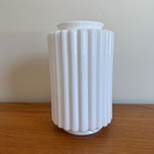 Vintage White Milk Glass Lamp Shade Cylinder Ribbed Art Deco Style