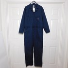 Dickies Navy Blue Long Sleeve Work Jumpsuit Coveralls With 2 Way Zipper Mens Xl