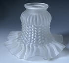 Petticoat Frosted Ruffled Clear Satin Glass Lamp Shade Lampshade Replacement