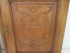 Pair Antique Hand Carved Wood Door Panels Reclaimed Architectural Flower Baskets