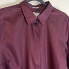 Chico   s Shirt Women   s Size Xl Dark Wine Button Front Long Sleeve Dress Blouse