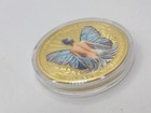 Enchanted Fairy   Butterfly Night Glow Commemorative Coin Gold Plated 1 57 