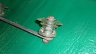 Vintage Metal Double Glass Insulator Pin Peg On Metal Bracket