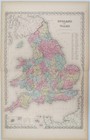 Original 1855 Colton s Hand Colored Map Of England And Wales