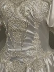 Vintage 80   s Puffy Sleeves Lace Wedding Dress Size 14 
