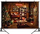 10x6 5ft Christmas Santa s Workshop Photography Backdrop Vintage Rustic Wood    