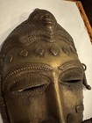 Vintage African Tribal Brass Wall Mask     Handcrafted Decorative Art Piece