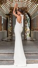 White ivory Satin Mermaid Wedding Dress Beach Bridal Gown Customized 2 4 6 8 10 