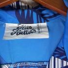 Hilo Hattie Hawaii Made Button Front Shirt Blue Floral Womens Small Cap Sleeve