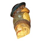 Vintage Carved German Bottle Stopper Cork  Man With Hat  Smile   Glasses 