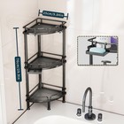 Corner Shower Caddy Stand - 3 Tier Shower Organizer With Soap Holder