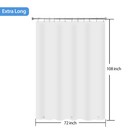 Yisure 108 Inch Long Frosted Shower Curtain Super Extra-long 9ft Shower Curtain