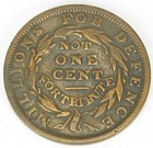 Hard Times Token Not One Cent  Ht 58 Fine   343