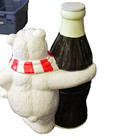 1998 Coca Cola Polar Bear Hugging Coke Bottle Ceramic Cookie Jar Vintage Cute 
