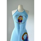 Vintage 1970s Blue Romper Shorts Halter Hot Pants Playsuit Xs