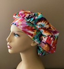 Tie Dye Fabric Bouffant Or Surgical Scrub Cap Women Made With Tie Dye Fabric
