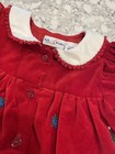 Bt Kids Dress Velvet Lace Embroidery Christmas Baby Girl 6-9 Months Button Up