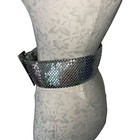Vintage Statement Belt Womens Size Small Medium Wide Silver Metal Mesh Discs