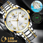 Waterproof Men Quartz Luminous Watch Classic Business Stainless Steel Wristwatch