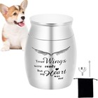 Urn Pet Ashes Memorial Dog Cremation Urns Funeral Metal Small Steel Ash Cat  