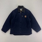 Vintage Carhartt Detroit Jacket Kids Medium Yyc01-mdt Duck Canvas Fleece Lined