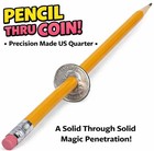 Pen Thru Coin Close Up Magic Trick Pocket Melts Penetration Quarter Pencil Cig 