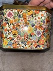 Vintage Daher Floral Tin Container W  Lid Glossy Finish  England 11101 5 5    Tall