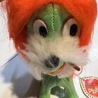 Vintage Pluffs Stuffed Animal Dog Smoking Cigarette Plush Orange Hair Japan