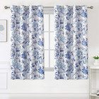 Blackout Curtains 63 Inch Length 2 Panels Set Floral Print Curtain Drapes For Li