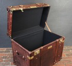 English Leather Trunk Side Table In A Vintage Style  Hand Crafted From The Fines