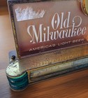 Vintage 1962 Old Milwaukee Beer Register Sign With Ships Wheel Clock Light Works