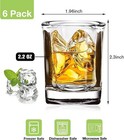 6 Pack Heavy Base Shot Glasses Set 2 2 Oz Clear Tequila Square Shot Glass Bulk