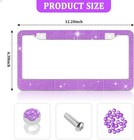 Diamond License Plate Frame  Universal Stainless Steel License Plate -purple