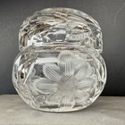 Antique Crystal Cut Glass Lidded Small Vanity Jar C1900 Mint Condition
