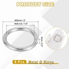 Metal O Rings Heavy Duty Round Ring Buckles 2 od 1 5 id 0 2 thick 6pcs