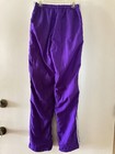 Vintage Parachute Pants 1980s Joggers Spirit Cheer Purple Zip Leg Breakdance Sml