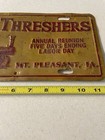 Old Threshers Annual Reunion Plate   Sign Mt  Pleasant  Iowa Ia  Embossed Metal 