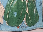 Vtg Mid-century Vera Neumann Linen Tea Towel Vegetables Herbs Oil Bottles 16x28