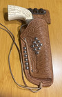 Vintage Hubley Toy Diecast Cowboy Cap Gun And Holster - Handle Broken