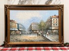 Buffnet Signed Framed Large Impressionist City Street Scene Canvas Painting Ooak